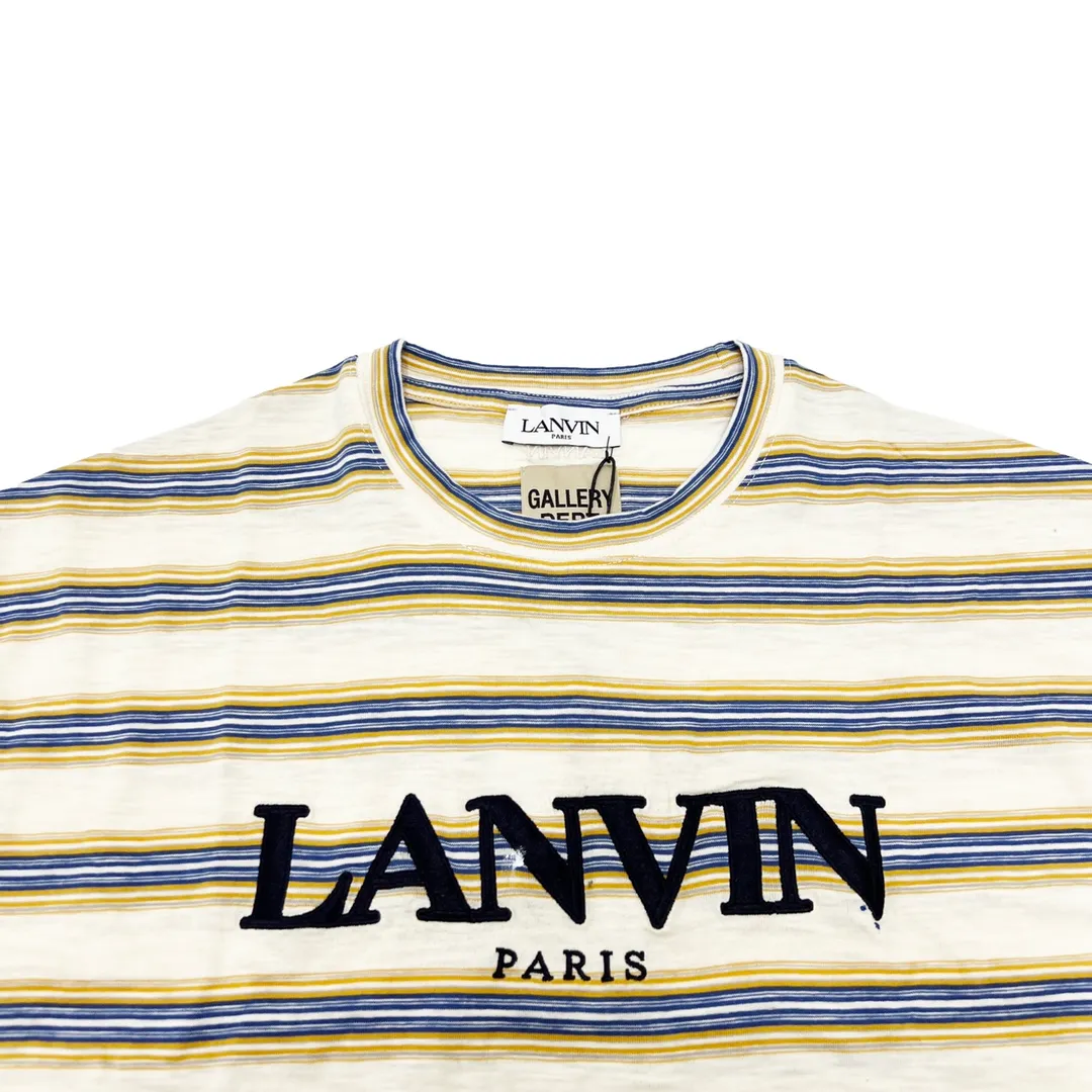 💰190 Style No. Y201 LANVIN Custom-woven and dyed 32-count 260-gram high-gram fabric. The fabric is first washed by ring-drying and washing to play a pre-shrinking role. Customized threads, post-hair removal treatment, and twice-washed ready-made garments. The fabric is comfortable and skin-friendly without any strange feeling. The LOGO letters are embroidered with 75D fine thread imported machines, and 12 colors are hand-painted in irregular arrangements of dark blue/light blue/ Lake blue/apricot/pink/maroon/yellow/orange/green/white glue/vinyl glue/black water, they are no better than the usual styles and cannot be made in the form of an assembly line. The craftsmanship of each finished product is very complicated, and there are too many technologies applied to the clothes. All details are paid for, and the cost of production increases accordingly. The attitude is full of sincerity. What you see is what you get. Size：S-XL